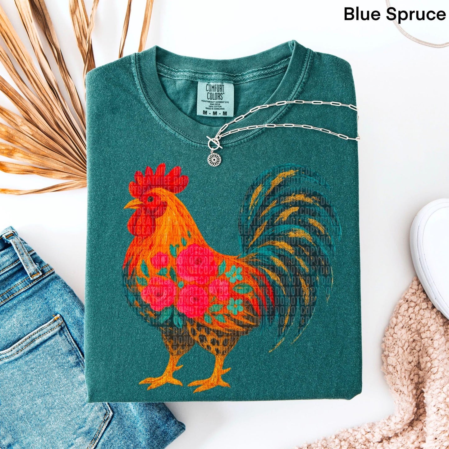 Highland Cow and Rooster